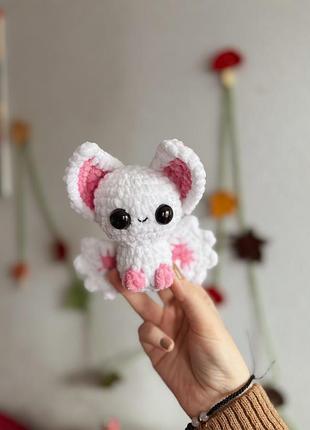 Плюшева іграшка кажанчик біло-рожевий