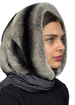 Женский меховой платок из натурального меха кролика рекс натуральный