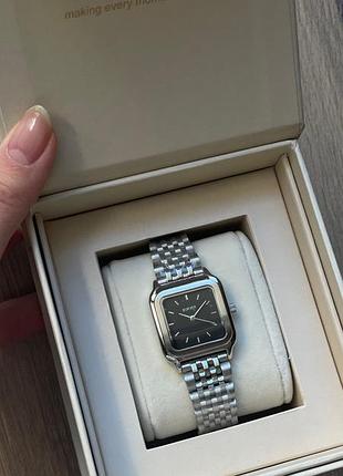 Срібний годинник burker macy silver black, стильний годинник срібло - в наявності