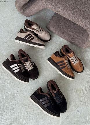 Зимові кросівки кеди з натуральної замші та шкіри жіночі