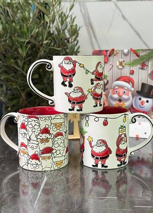 Новогодняя керамическая чашка 650 мл (в ассортименте)