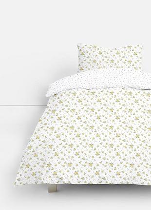 Односпальна постіль з квітковим принтом