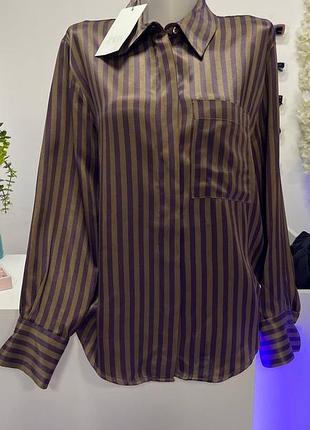 Атласна сорочка в смужку від zаra