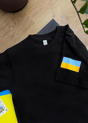 Футболка бавовняна унісекс з прапором україни на рукаві s/m/xl