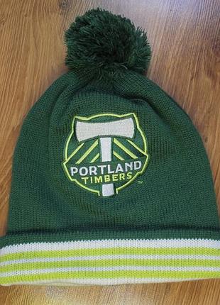 Шапка з помпоном adidas portland timbers mls cuffed knit with pom team