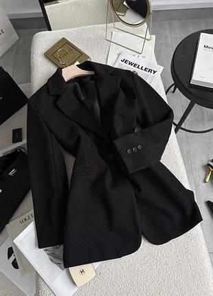 Женский кашемировый пиджак пальто оверсайз на подкладке черный качественный теплый кашемир диагональ