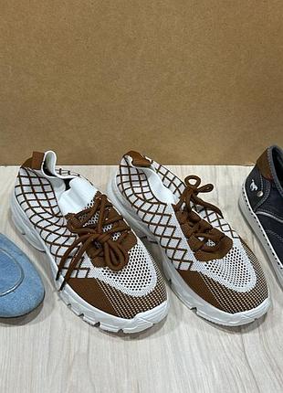 Бело-коричневые мягкие кроссовки, мягкие сникерсы для ходьбы