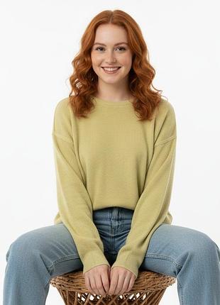 Винтажный оверсайз свитер roberto sarto (нидерланды) хлопок, лимонный