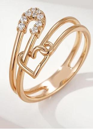 Нове колечко перстень кільце медичне золото булавка та серце/кольцо медицинское золото