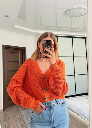 Оранжевий кардиган stradivarius