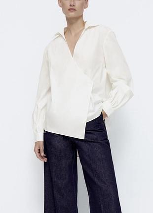 Асиметрична рубашка на запах zara