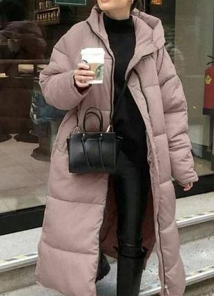 Пальто женское зимнее цвет черный хаки бежевый