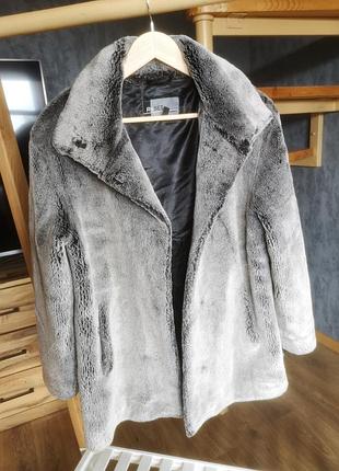 Серая эко шуба шуба из экомеха искусственный мех искусственная шуба reset размер m