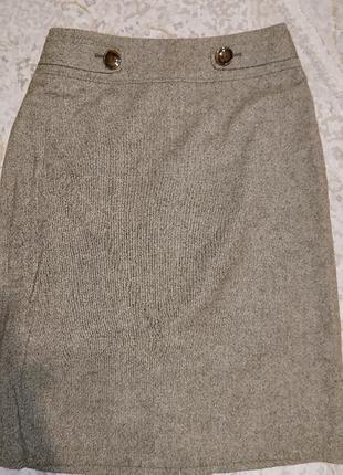 Теплая юбка 60% шерсть на подкладке размер м-л фасон трапеция