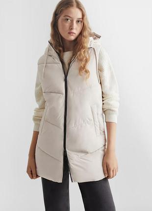 Белая длинная безрукавка mango