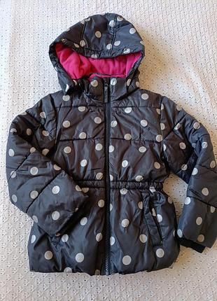 Тепла курточка на флісі для дівчинки демісезонна єврозима куртка з капюшоном утеплена