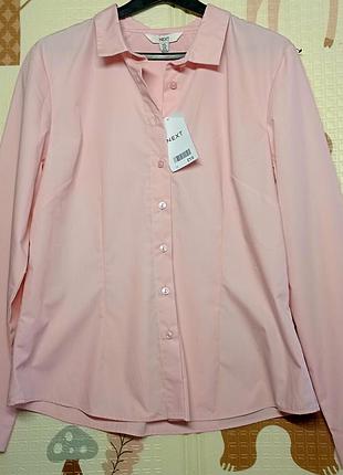 Блуза-рубашка женская розовая приталенная