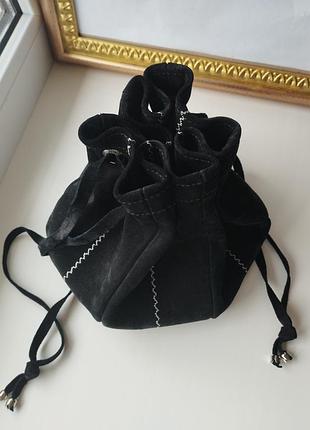 Черная замшевая сумка мешок 🖤