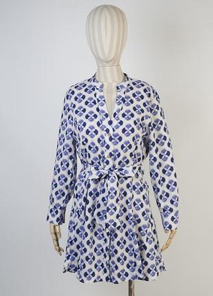 Zara біла сукня з поясом льон розмір s нова