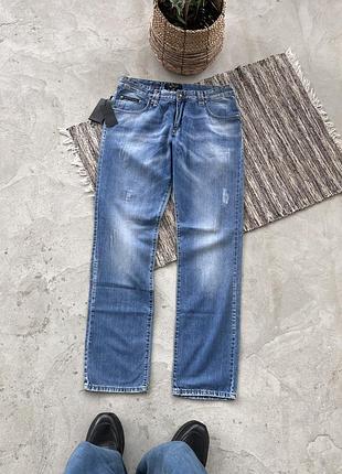 Рідкісні преміальні світло сині нові джинси philipp plein з потертостями прямого крою