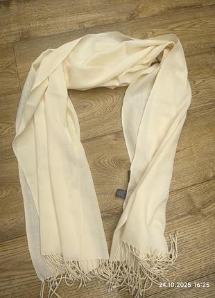 Frangi шерстяной шарф молочного цвета