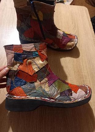 Кожаные ботинки полусапоги