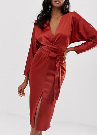 Распродажа платье asos миди с рукавами "летучая мышь"