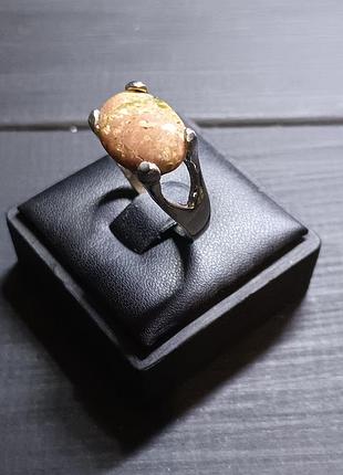 Кольцо с натуральным камнем яшма