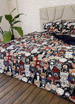 Постільна білизна плюшева євро