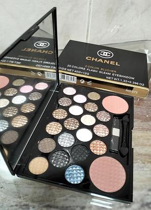 Палетка теней "chanel", тени для век и румяна "шанель"