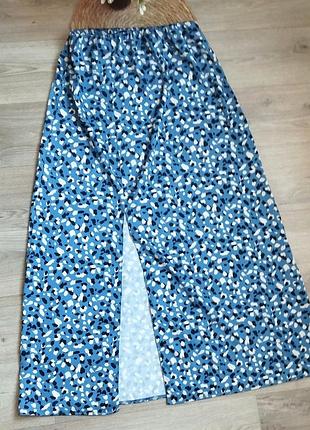 Атласна спідниця з розрізом міді р.м