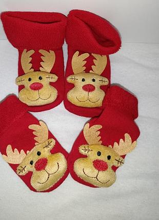 Новорічні дитячі шкарпетки з оленьом!