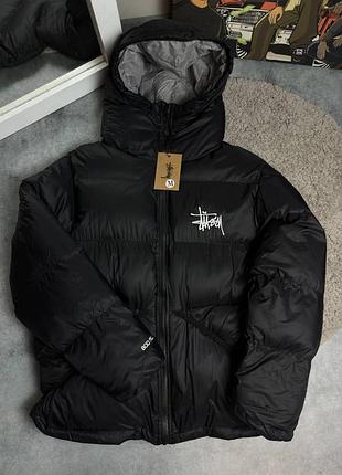 Пуховик чорний stussy