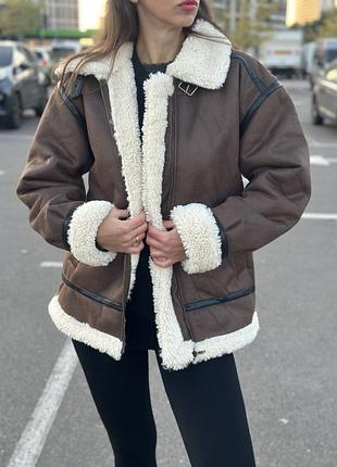 Жіноча дублянка h&m зі штучною овчиною оригінал