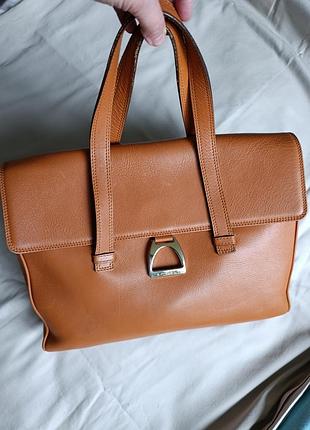 Lancel paris винтажная офисная сумка из натуральной кожи (made in spain)