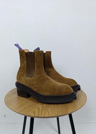 Замшевые ковбойские ботинки челси eytys brown nikita suede leather boots new rock
