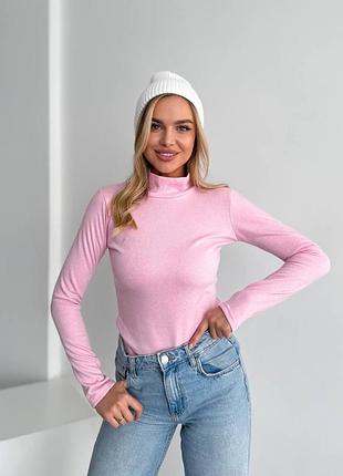 Рожевий флісовий гольф теплий жіночий 1693 тепла водолазка