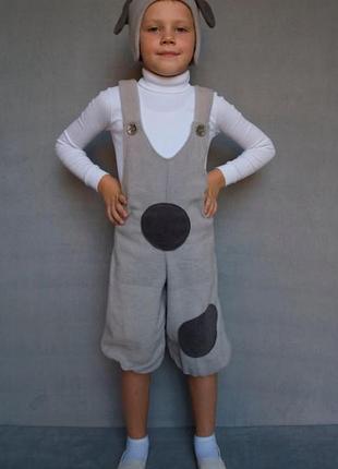 Карнавальный костюм собачка №1 (флис/бежевый), размеры на рост 100 - 120