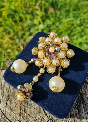 Роскошная винтажная брошь, чехословакия, 1960 – 80 гг.