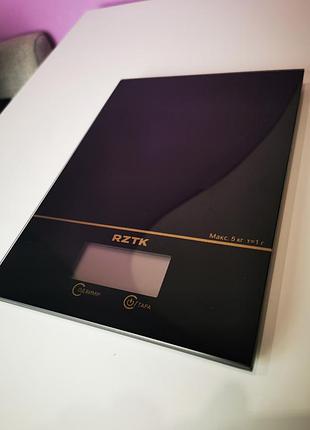 Весы кухонные черные стекла точность измерения 🖤⭐ rztk gs5 black