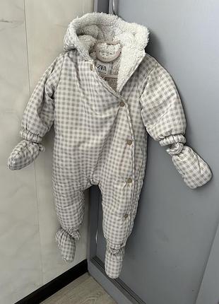 Комбінезон zara у клітинку зимовий