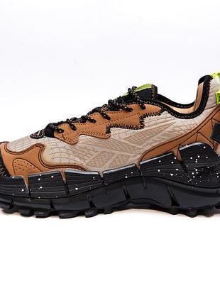 Мужские кроссовки reebok zig kinetica ii edge brown beige black / smb+ 🔗