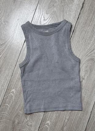 Сіра жіноча майка-топ xxs (підійде на xs–s)