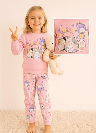 Піжама дитяча тепла з начосом з манжетами (бавовна) зріст 80см-122см