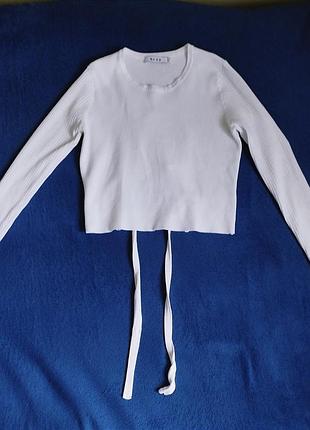 Кофта белая в рубчик