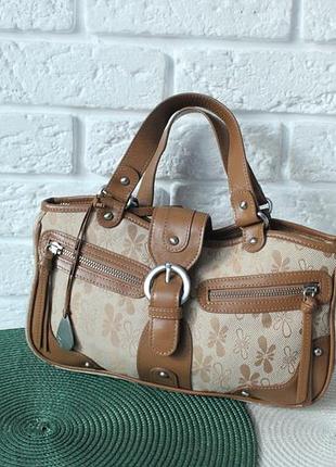 Сумка tula текстиль и натуральная кожа.
