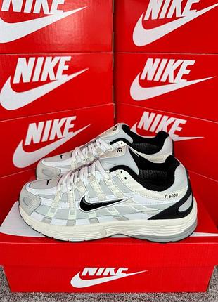 Мужские кроссовки nike p-6000 fleece beige white black