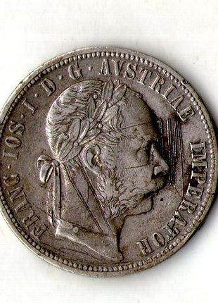 Австрія - австрия 1 флорин, 1872-1892 серебро 0.900, 12.34g, ø 29.24mm  №1516