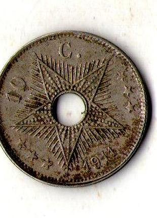 Бельгійське конго › бельгійська колонія 10 сантимів 1911 рік №3040