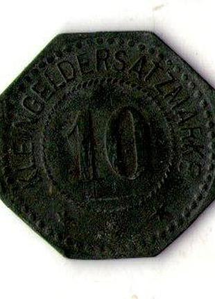 Німеччина - германия 10 пфеннингов 1917 нотгельд цинк г.виттенбург №1302